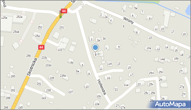 Kraków, Hollendra Tadeusza, 9, mapa Krakowa