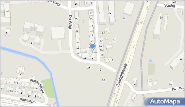 Kraków, Hoffmanowej Klementyny, 25a, mapa Krakowa