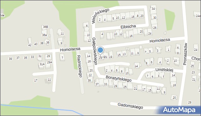Kraków, Homolacsa Karola, 23, mapa Krakowa