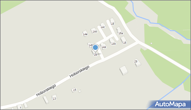 Kraków, Hoborskiego Antoniego, 14, mapa Krakowa