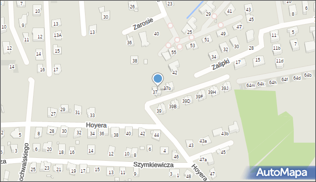 Kraków, Hoyera Henryka, 37a, mapa Krakowa