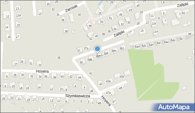 Kraków, Hoyera Henryka, 39D, mapa Krakowa