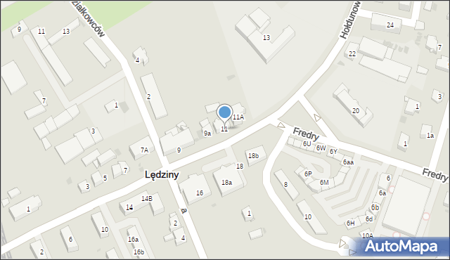 Lędziny, Hołdunowska, 11, mapa Lędziny