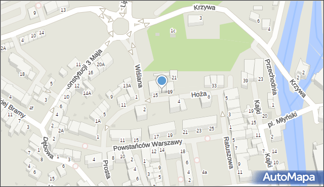 Lidzbark Warmiński, Hoża, 17, mapa Lidzbark Warmiński