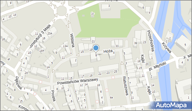 Lidzbark Warmiński, Hoża, 4, mapa Lidzbark Warmiński