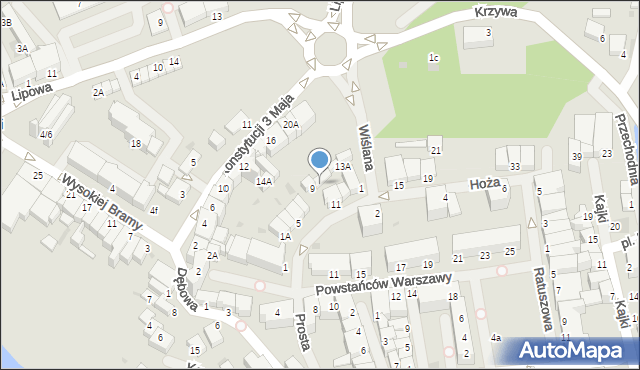 Lidzbark Warmiński, Hoża, 9A, mapa Lidzbark Warmiński