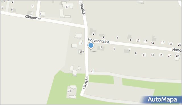 Łódź, Horyzontalna, 1, mapa Łodzi