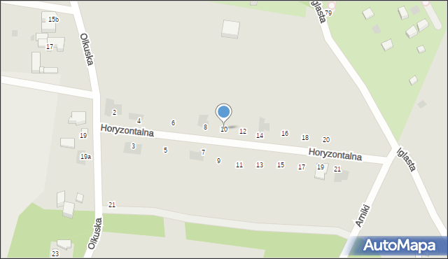 Łódź, Horyzontalna, 10, mapa Łodzi