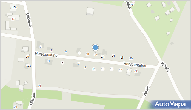 Łódź, Horyzontalna, 12, mapa Łodzi