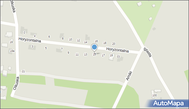 Łódź, Horyzontalna, 15, mapa Łodzi