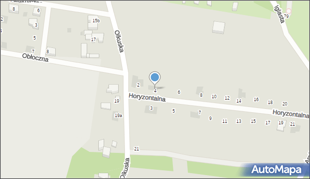 Łódź, Horyzontalna, 4, mapa Łodzi