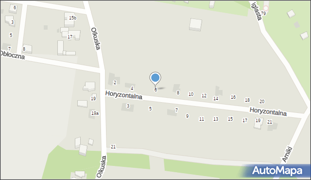 Łódź, Horyzontalna, 6, mapa Łodzi