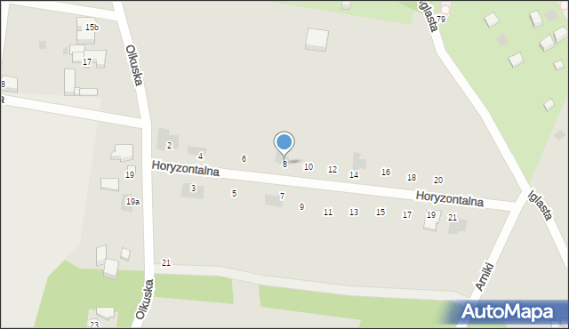 Łódź, Horyzontalna, 8, mapa Łodzi