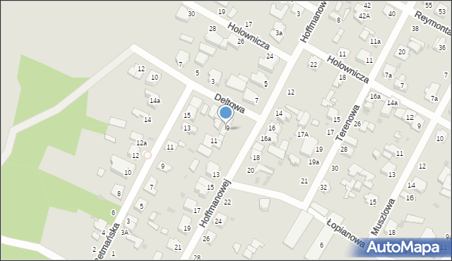 Łódź, Hoffmanowej Antoniny, 9a, mapa Łodzi