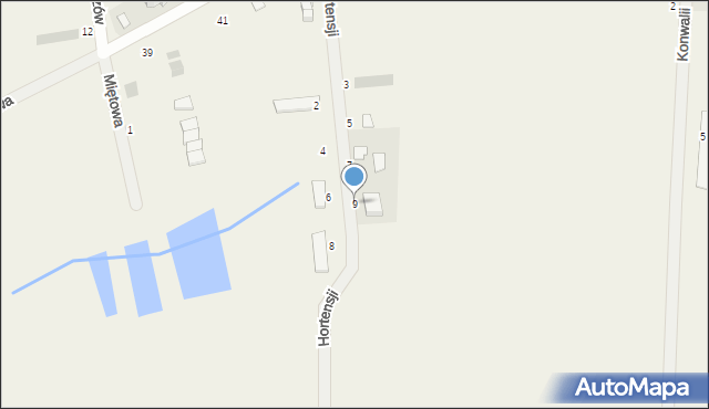 Mielenko, Hortensji, 9, mapa Mielenko