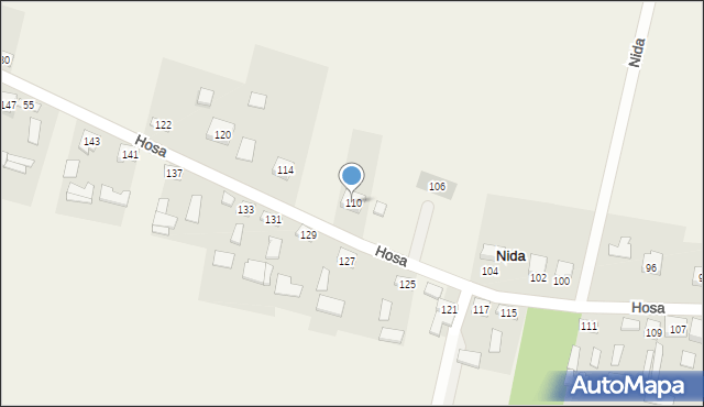 Nida, Hosa, 110, mapa Nida
