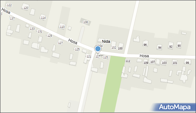 Nida, Hosa, 117, mapa Nida