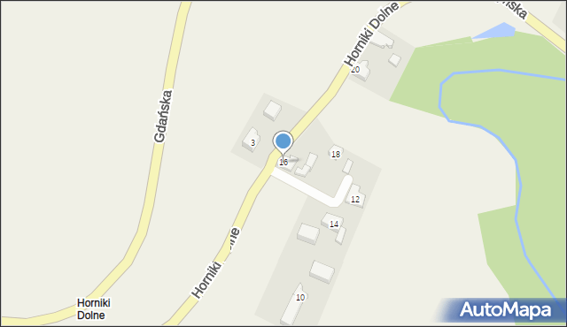 Nowa Karczma, Horniki Dolne, 16, mapa Nowa Karczma