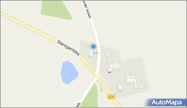 Nowa Karczma, Horniki Nowe, 1, mapa Nowa Karczma