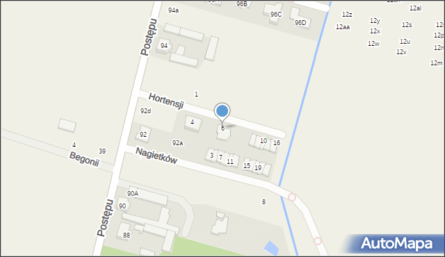 Nowa Wola, Hortensji, 6, mapa Nowa Wola