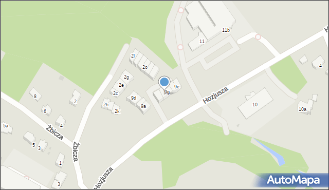 Olsztyn, Hozjusza Stanisława, kard., 9h, mapa Olsztyna