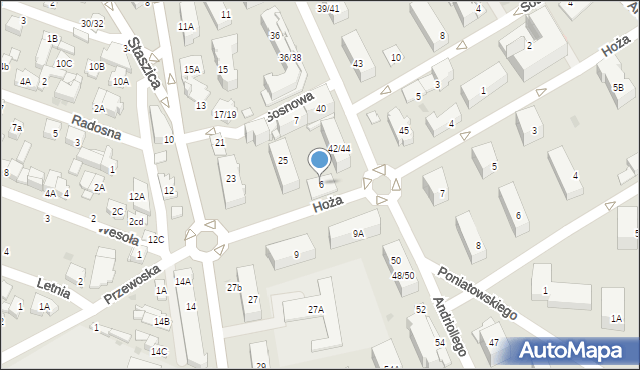 Otwock, Hoża, 6, mapa Otwock