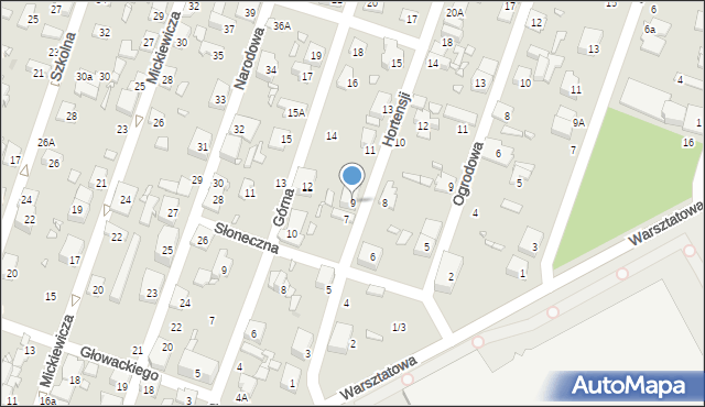 Pruszków, Hortensji, 9, mapa Pruszków