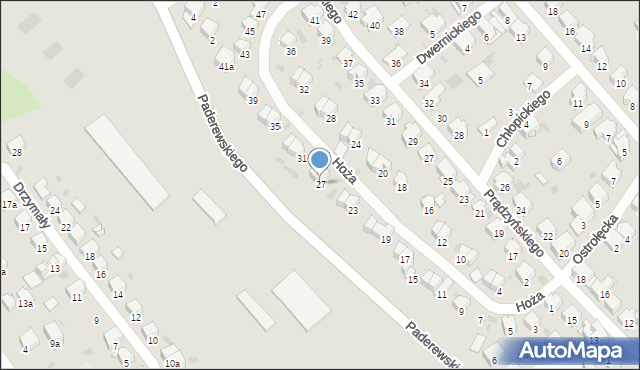 Przemyśl, Hoża, 27, mapa Przemyśla