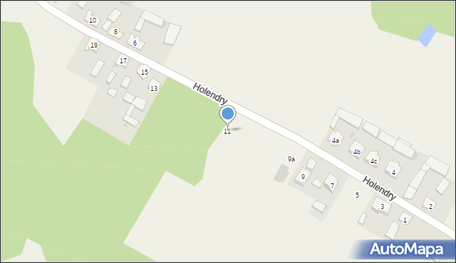 Przerośl, Holendry, 11, mapa Przerośl
