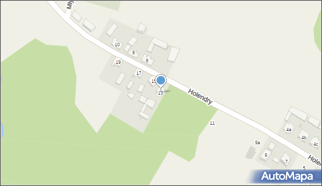 Przerośl, Holendry, 13, mapa Przerośl