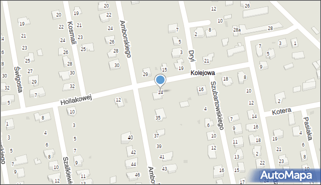 Puławy, Hollakowej Jadwigi, 14, mapa Puław