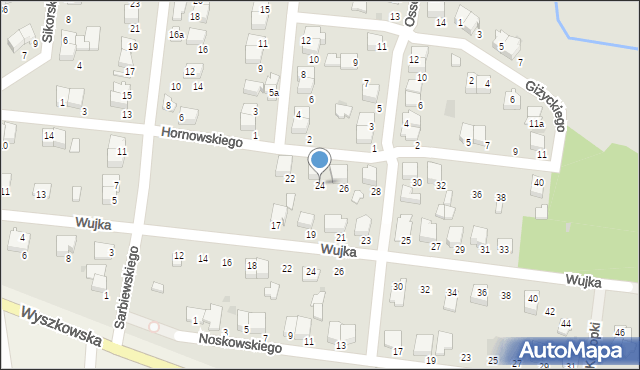 Pułtusk, Hornowskiego Józefa, 24, mapa Pułtusk