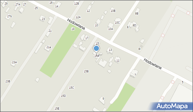 Radom, Hodowlana, 15A, mapa Radomia