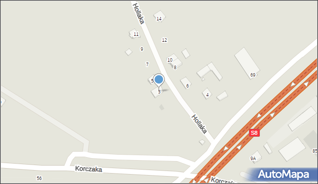 Radzymin, Hollaka Józefa, bp., 3, mapa Radzymin