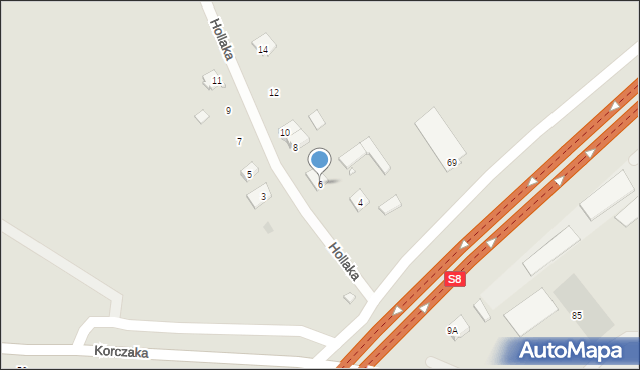 Radzymin, Hollaka Józefa, bp., 6, mapa Radzymin