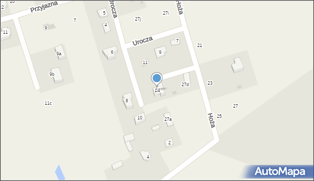 Rudka, Hoża, 14, mapa Rudka