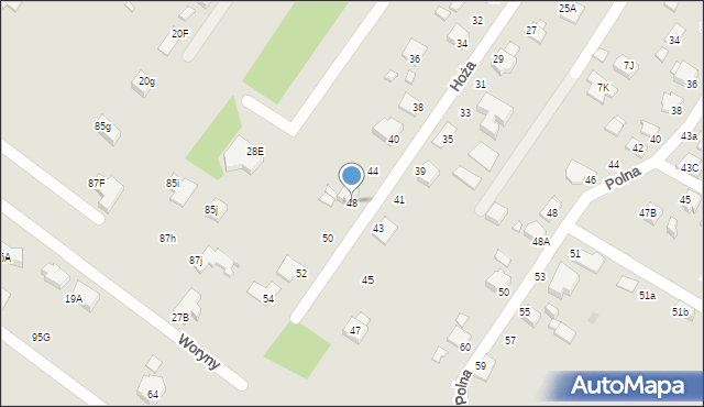 Rybnik, Hoża, 48, mapa Rybnika