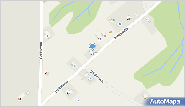 Rychwałd, Holnówka, 34, mapa Rychwałd
