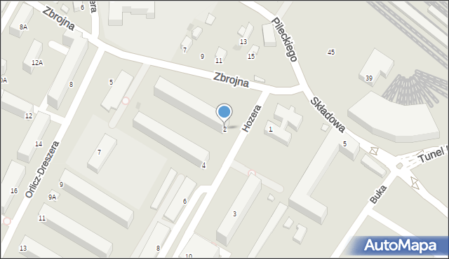 Siedlce, Hozera Kazimierza, 2, mapa Siedlce