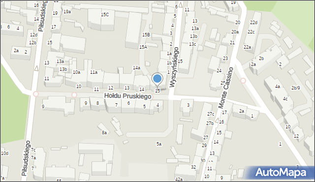 Świnoujście, Hołdu Pruskiego, 15, mapa Świnoujście