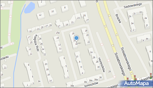 Szczecin, Horeszków, 12, mapa Szczecina