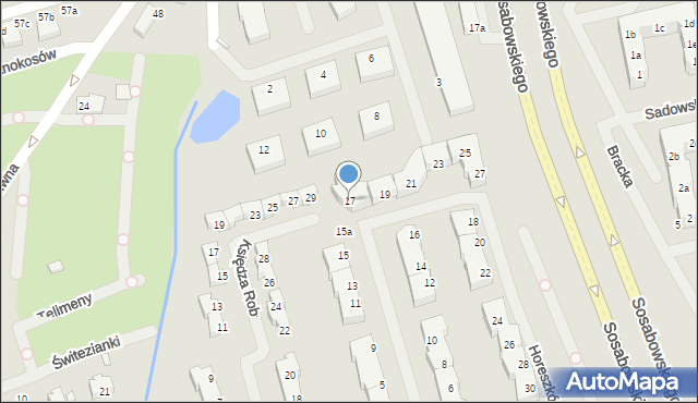 Szczecin, Horeszków, 17, mapa Szczecina