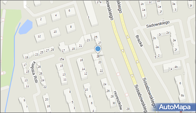 Szczecin, Horeszków, 18, mapa Szczecina