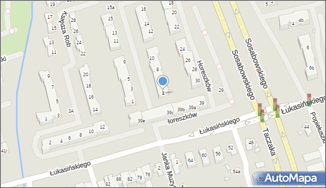 Szczecin, Horeszków, 4, mapa Szczecina