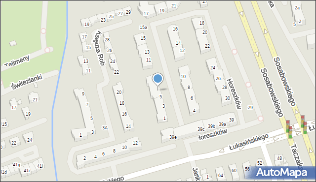 Szczecin, Horeszków, 7, mapa Szczecina