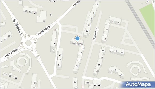 Tychy, Honoraty, 16, mapa Tychów