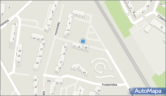 Tychy, Honoraty, 17, mapa Tychów