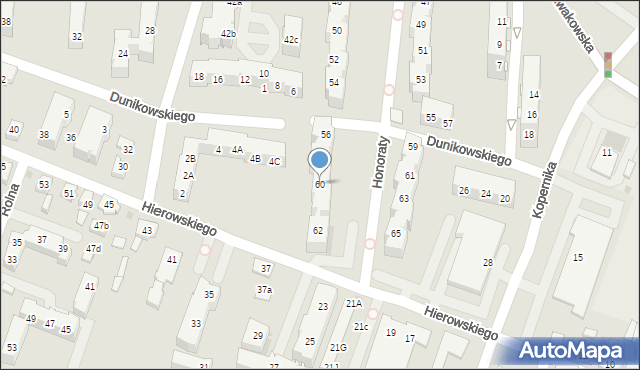 Tychy, Honoraty, 60, mapa Tychów