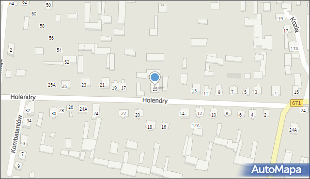 Tykocin, Holendry, 15, mapa Tykocin