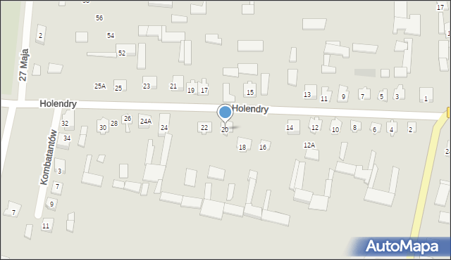 Tykocin, Holendry, 20, mapa Tykocin